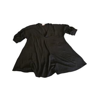ASOS Design Black V Neck Shirt Womens US 10 3/4 Sleeve Tunic